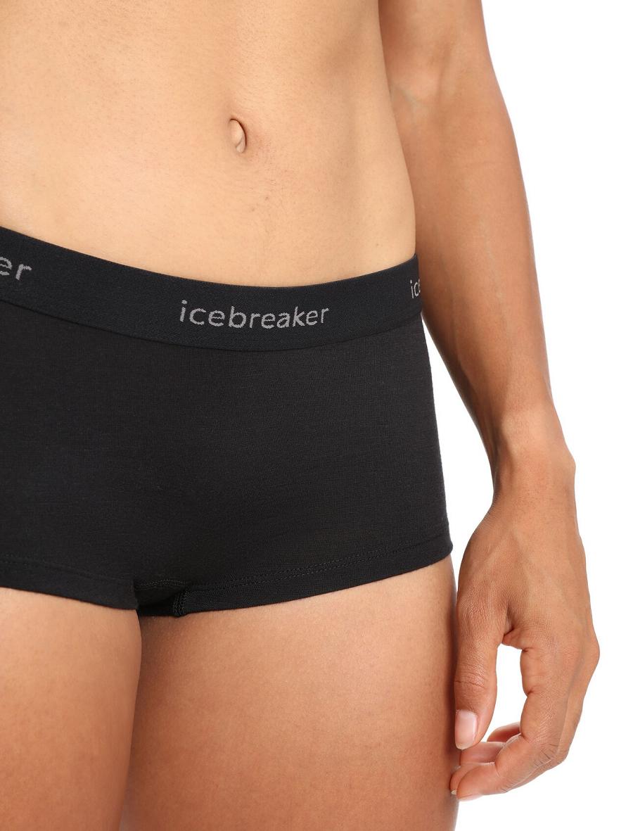 Icebreaker Merino 200 Oasis Thermal Boy Shorts Női Fehérnemű Fekete | HU 1685XYUF